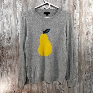 J.Crew Pear Sweater Womens M Heather Grey Wool Rabbit‎ Hair Lightweight Novelty